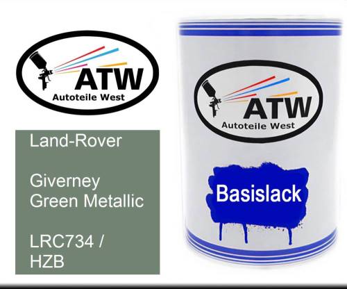 Land-Rover, Giverney Green Metallic, LRC734 / HZB: 500ml Lackdose, von ATW Autoteile West.